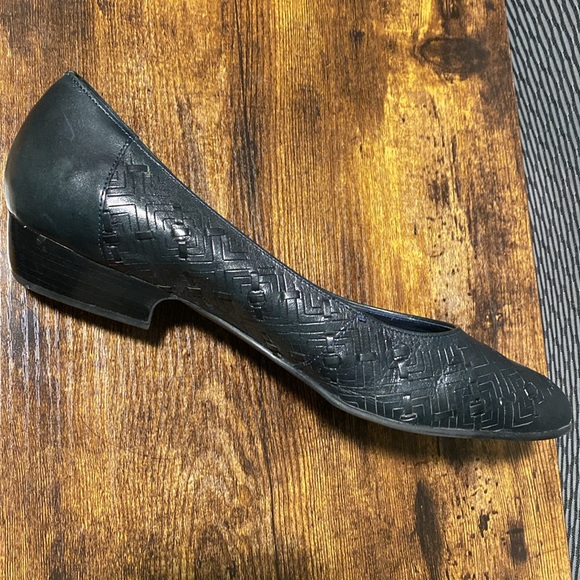 Cabin Creek Vintage 90's Carly2 Woven Leather Flats Womens Size 9.5 navy - Picture 7 of 9